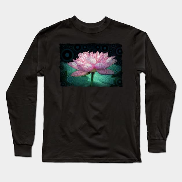 Lotus Flower Mosaic Design Long Sleeve T-Shirt by PhotoArts